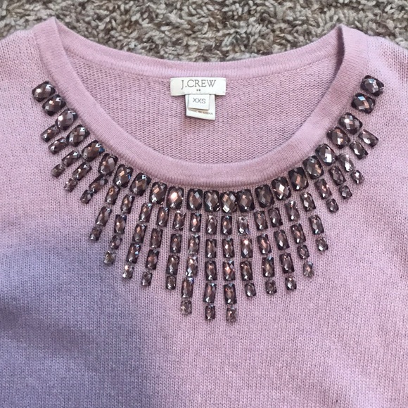 Lilac J. Crew 3/4 Sleeve Jewel Detail Sweater XXS - Picture 3 of 3